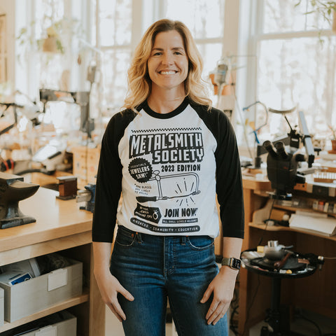 Corkie Bolton in her jewelry studio