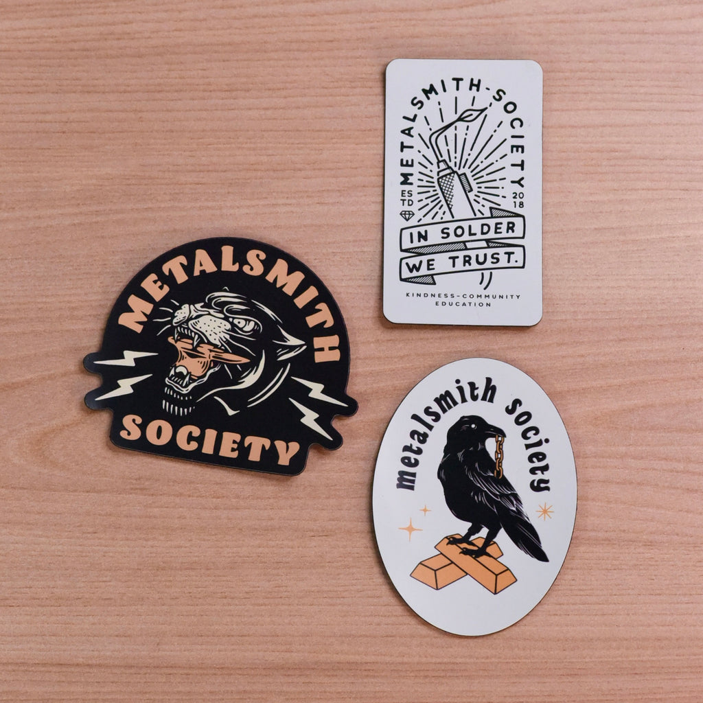 Metalsmith Society magnet set of three 3-inch magnets