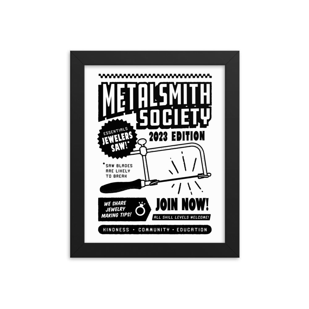 FRAMED 2023 METALSMITH SOCIETY PRINT 8" x 10" BLACK FRAME