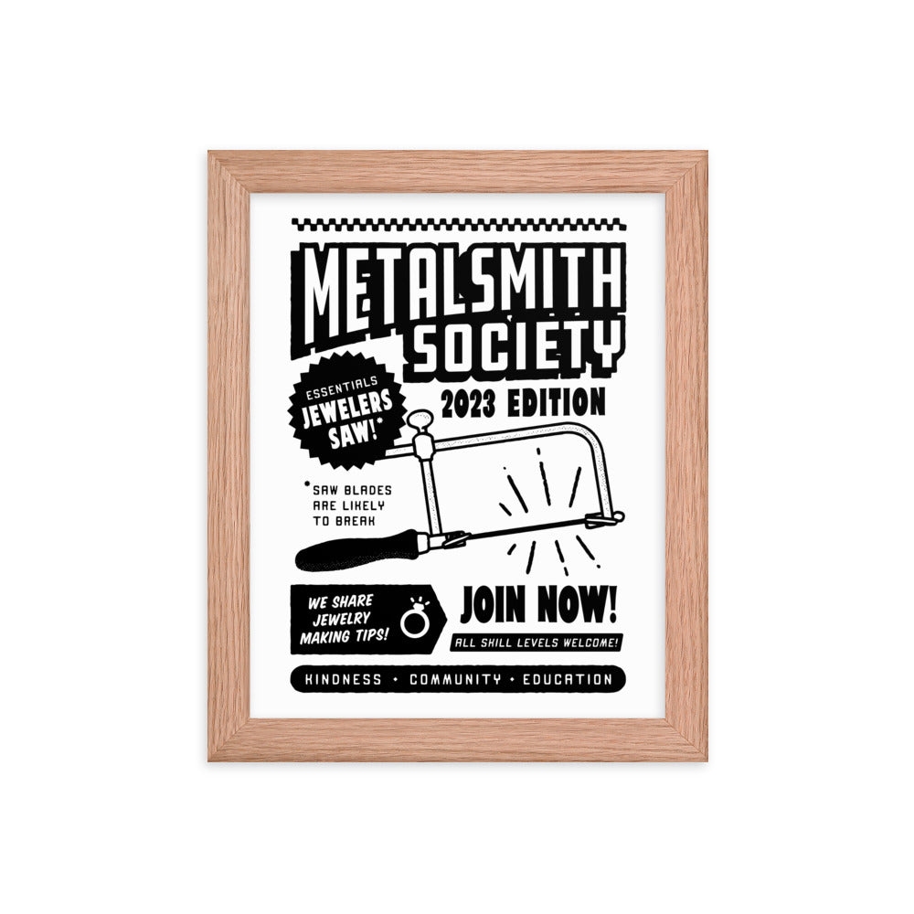 FRAMED 2023 METALSMITH SOCIETY PRINT 8" x 10" RED OAK FRAME