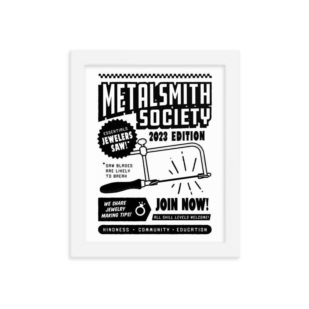 FRAMED 2023 METALSMITH SOCIETY PRINT 8" x 10" WHITE FRAME